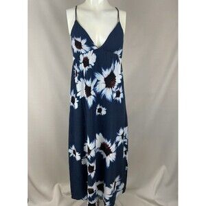 Lovestitch Maxi Dress Women’s Size S Blue Floral Crinkle Flowing Beautiful